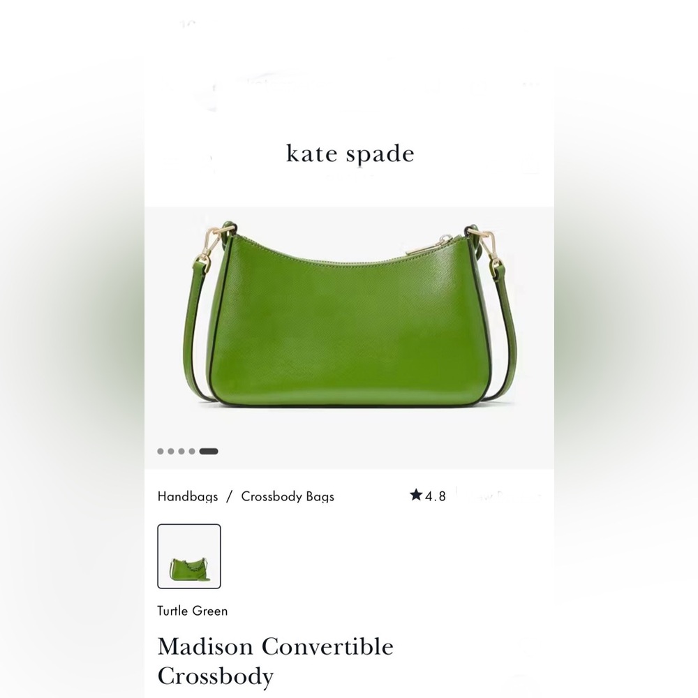 Kate Spade NEW YORK, Handbag+, Matching Chain Link, Apple Green, Authentic - Picture 11 of 13